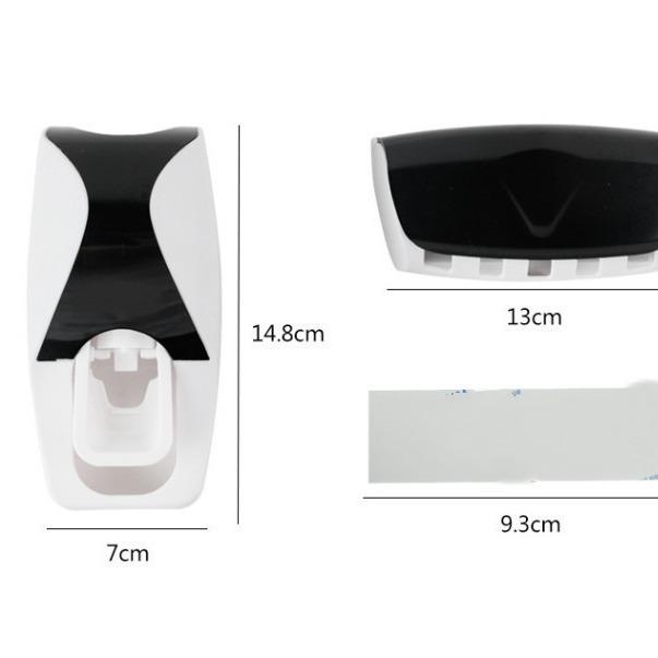 Toothbrush Holder With Automatic Toothpaste Dispenser Wall Mounted Toothbrush Storage Rack & Bathroom Toothpaste Squeezer