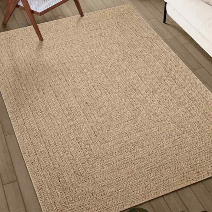 VidaXL ZIZUR Rug 200x200 Cm Jute Look Indoor and Outdoor, Outdoor Rug, Floor Mat, Indoor Rug, 4006155