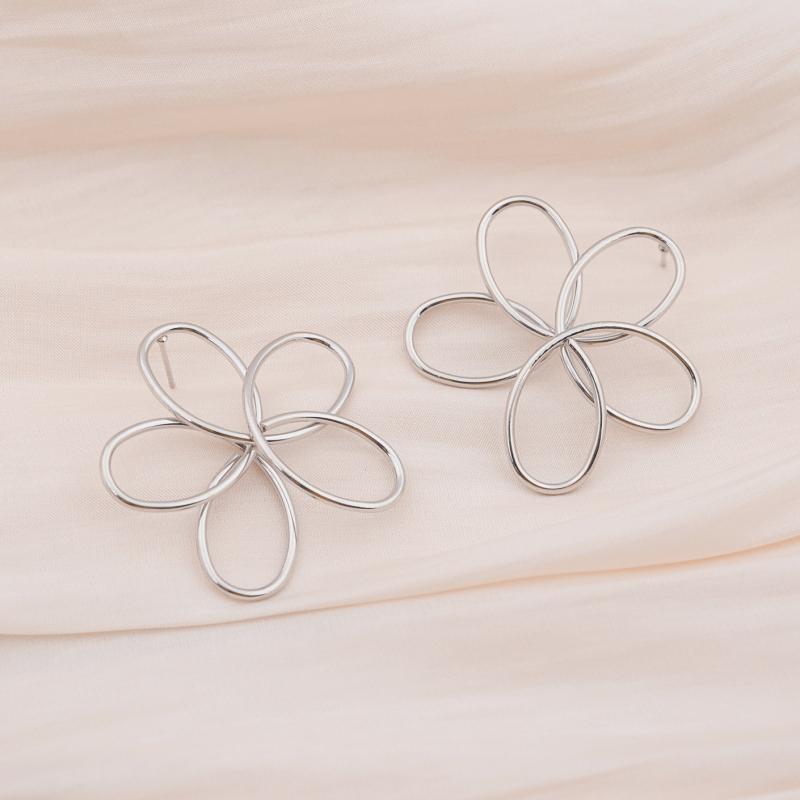 Cercei lungi cu cinci petale, model floral, model gol, pentru femei, bijuterii de petrecere, artă, hiperbolă