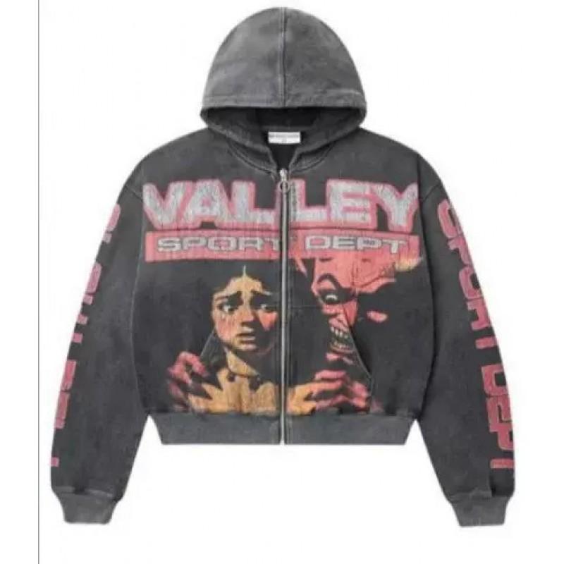 American Streetwear 3D Print Zip Y2K Hoodie Jacket Men Women