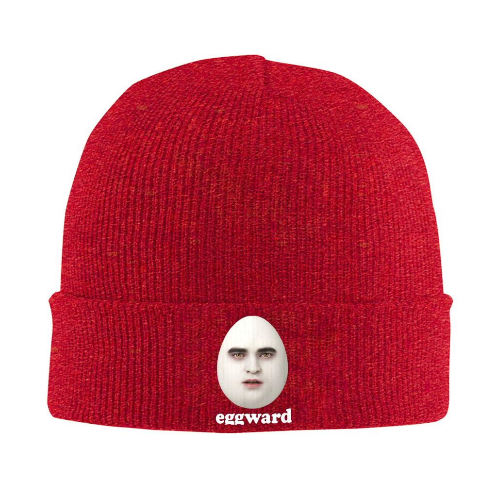 Eggward Funny Meme Knit Hat  Retro Caps Men Women Kpop Beanie Hats Winter Custom Warm Bonnet Hats