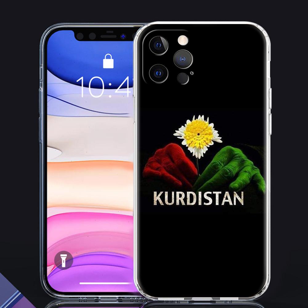 Kurdistan Flag Luxury Phone Case For iPhone 15 16 14 13 Pro 11 12 Max X XR XS 7 8 Plus SE Clear Silicone Cover Fundas Shell