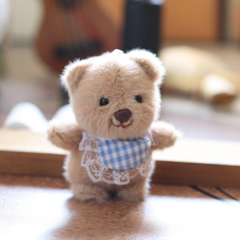 Bearshaped Plush Keychain Charm Short Pile Material Bag Decoration Collecting