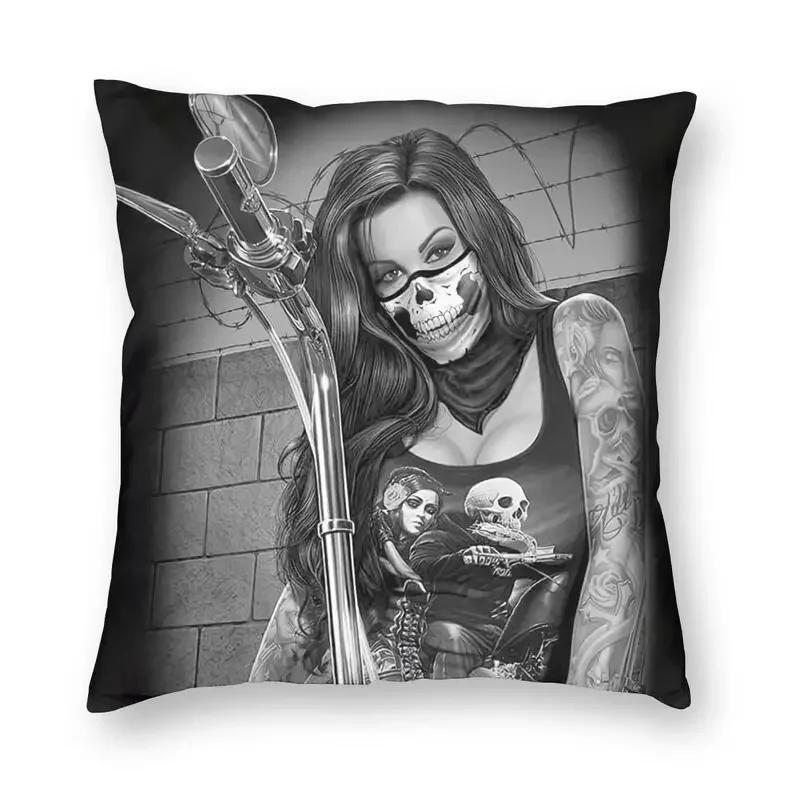 Sugar Skull Halloween Cushion Cover Double Side 3D Print Day Of The Dead Cartoon Girl Floor Pillow Case for Car Pillowcase
