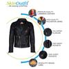SKINOUTFIT Jachetă Biker din Piele pentru Bărbați Piele de Miel Neagră Autentică Stil Café Racer Îmbrăcăminte Exterioară de Motocicletă