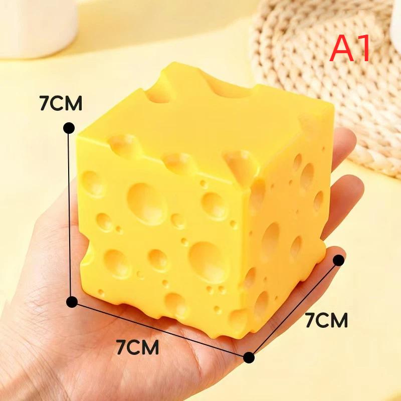 Dark Yellow Cheese Cube Stress Ball Slow Shapeable Squeeze Ball Rebound Sensory Fidget Toys For And Adults Relaxing Gifts