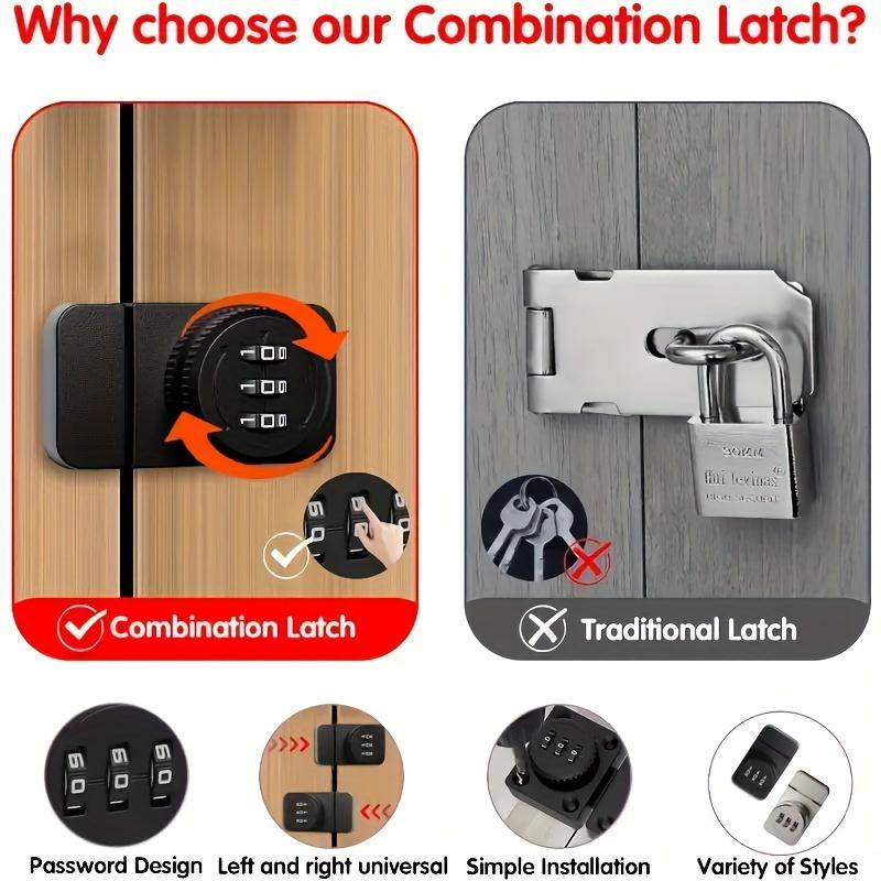 Lacăt cu combinație fără cheie cu 3 cifre din aliaj de zinc - Zăvor cu buton rotativ și cod de parolă pentru dulapuri de bucătărie, sertare și dulapuri