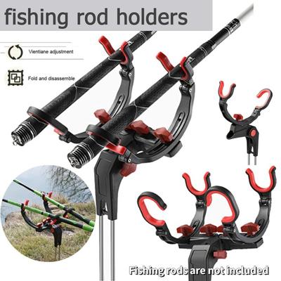 360 Degree Fishing Pole Holder Adjustable Foldable Bracket Sea Lake Fish Rod Fix Pole Rack Stand Support Fishing Rods Shore Beach Fishing
