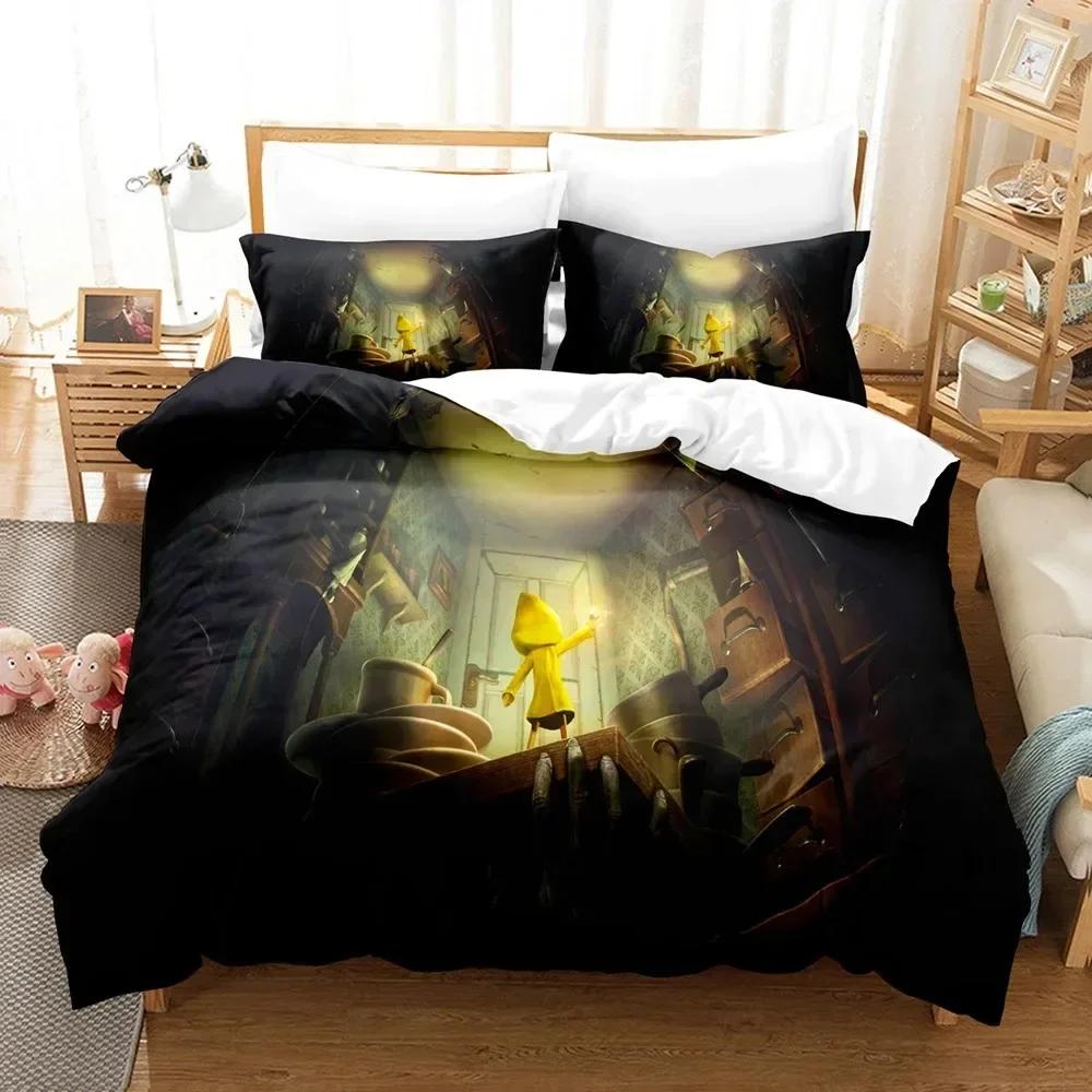 

Top Game Little Nightmares Bedding Set Printed Bed Set With Pillowcase Bed Duvet Cover Soft Single Double Queen Super King Size EU Single(135*200cm)3pcs