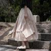 2025 Spring/Summer Artistic Fairy Hand-Painted Cotton Linen Irregular Double-Layer Skirt for Women