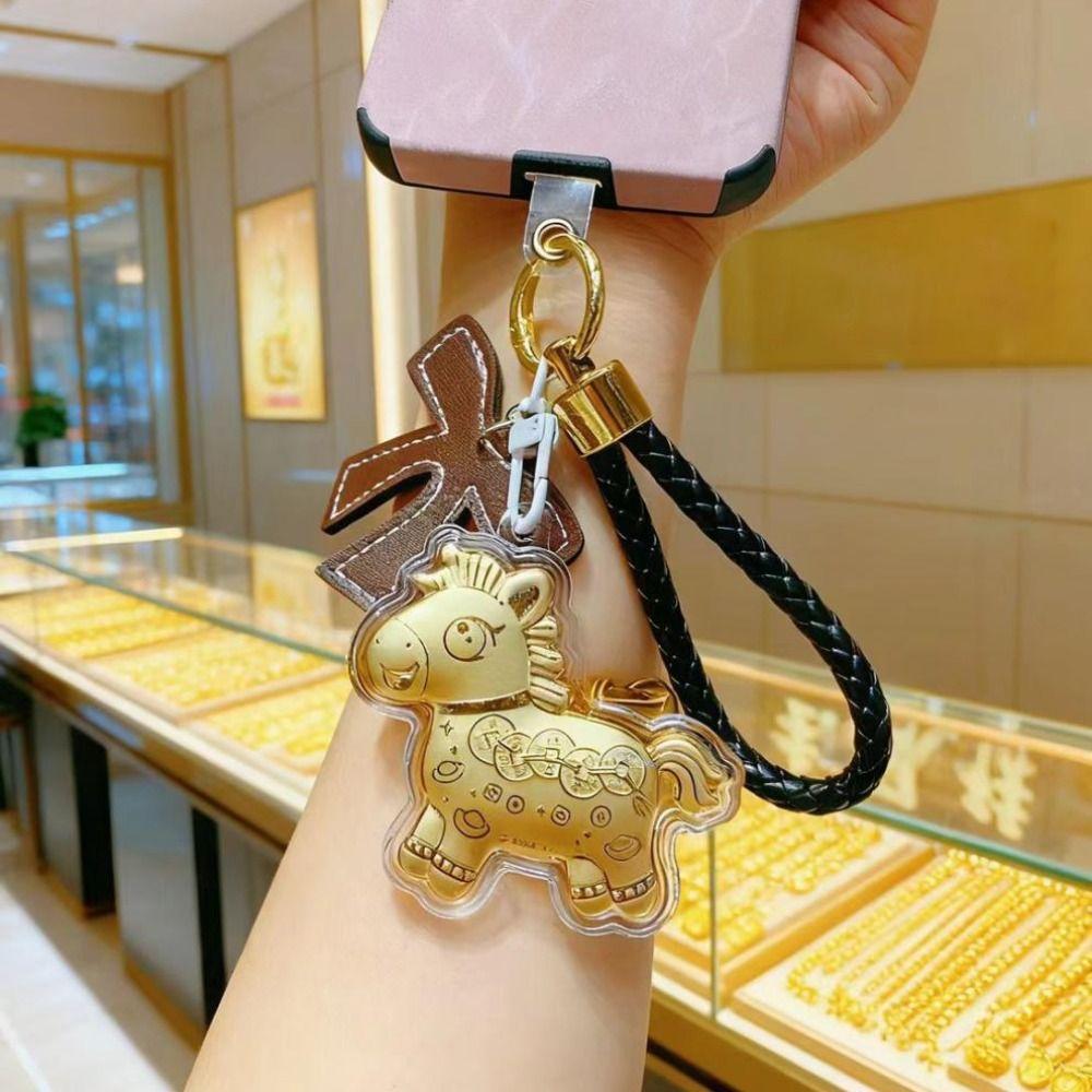 Fashion New Year Pendant New Zodiac Key Ring Backpack Pendant Horse Keychain  Car Keychain