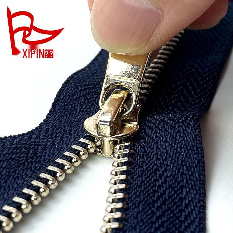 No. 5 Metal Open-End Self-Locking Zipper for Clothing, Leather Goods, Bags, and Jackets.