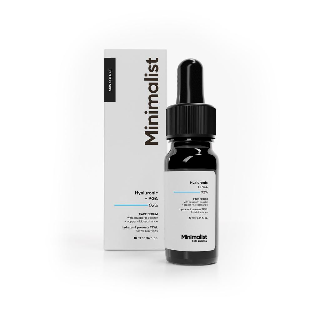Minimalist 2% Hyaluronic Acid + PGA Serum for Intense Hydration, Glowing Skin & Fine Lines | Daily Hydrating Face Serum For Women & Men with Dry, N