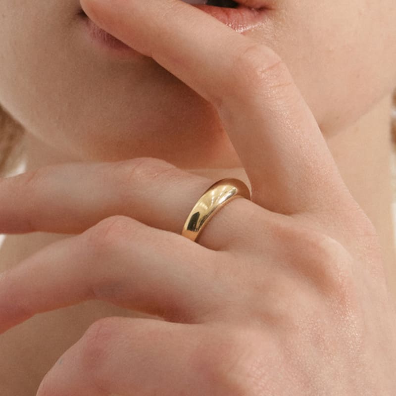 LUNNE Silver 925 Dipper Dome Ring S #LSR33