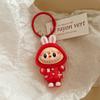 Cute Red Cartoon Large Size Labubu Keychain Kawaii Cartoon Doll Keyring Bag Pendant Lovely Key Accessories For Girl Gifts