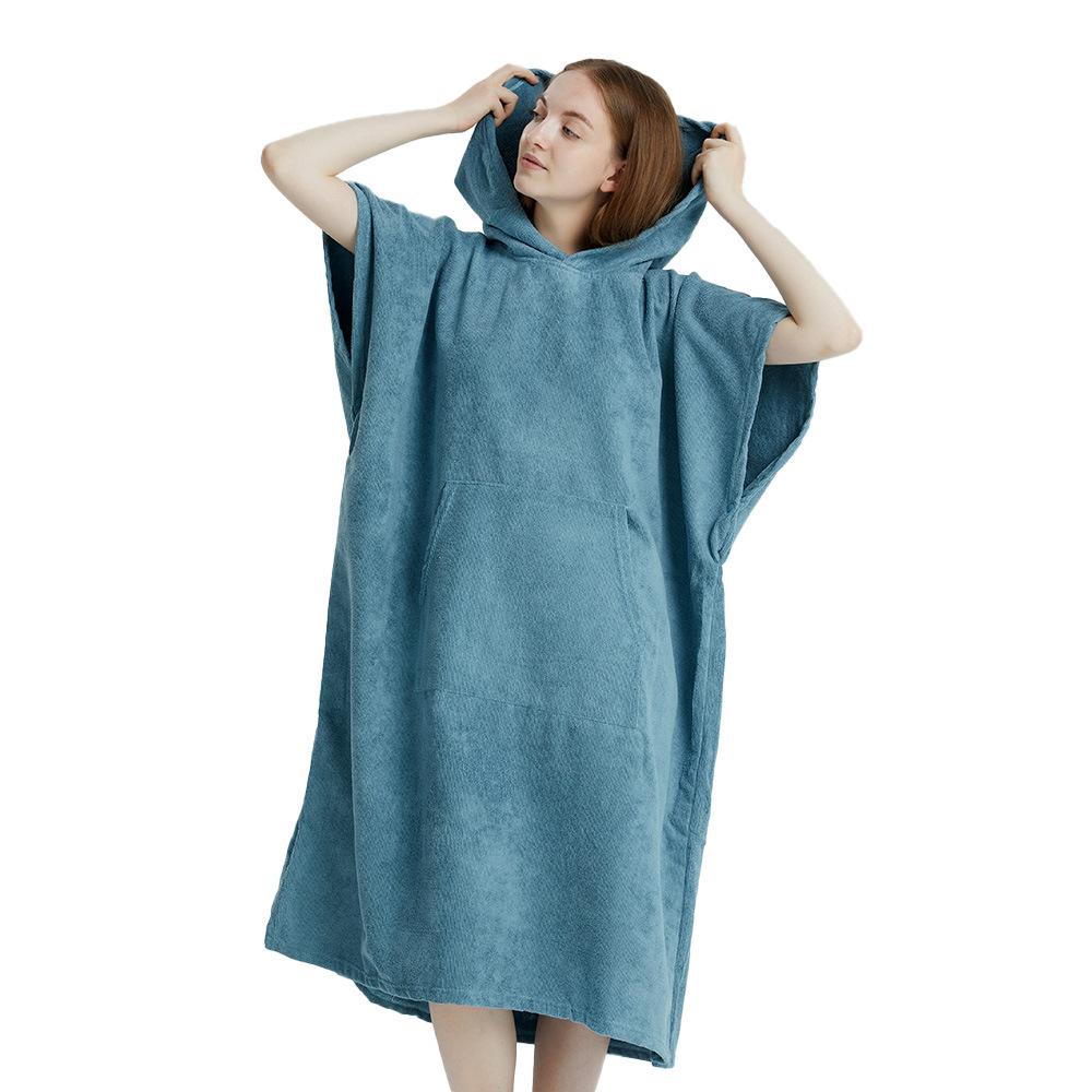 Microfiber Bath Towel Bathrobes Wearable Quick-Drying Outdoor Swimming Change Clothes Hooded Travel Portable Diving Surf Towel