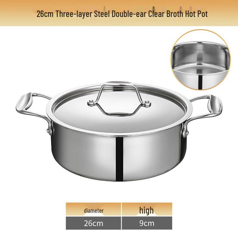 

ZISIZ 304 Three-Layer Stainless Steel Hot Pot