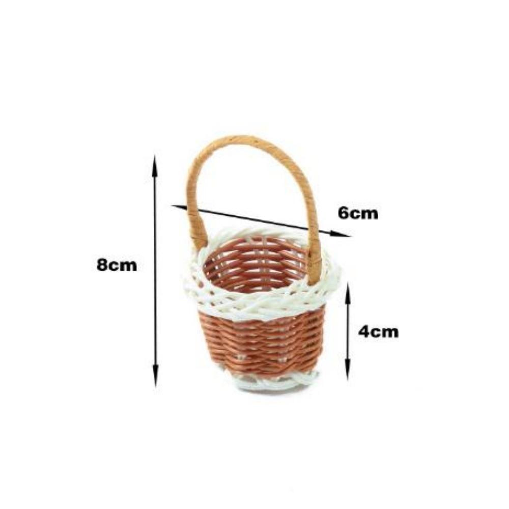 Mini Miniature Dollhouse Basket DIY Handmade Vine Weaving Basket Children's Day