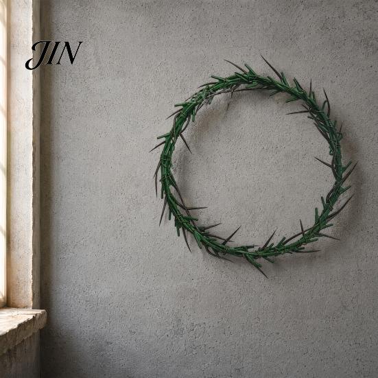 Halloween Party Decor Thorns Wreath, Realistic Spiked Branches, Horror Theme Decoration, Eerie Decoration Dead Branch Spooky for Haunted House Wreath