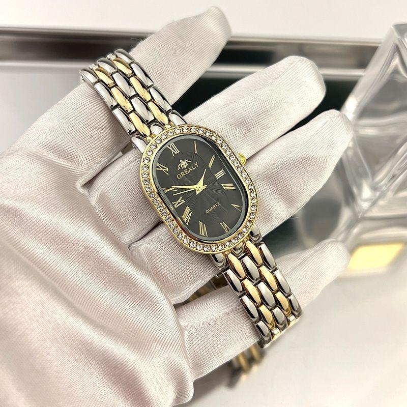 Francouzské ležérní módní jemné dámské kamínky malé destičky lehké luxusní dámské náramky elegantní quartz hodinky