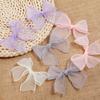 10pcs 8X8cm Fishtail Yarn Ribbon Bows Colorful Organza Bowknots For Wedding Party Headwear Bouquet Gifts Packaging Decoration