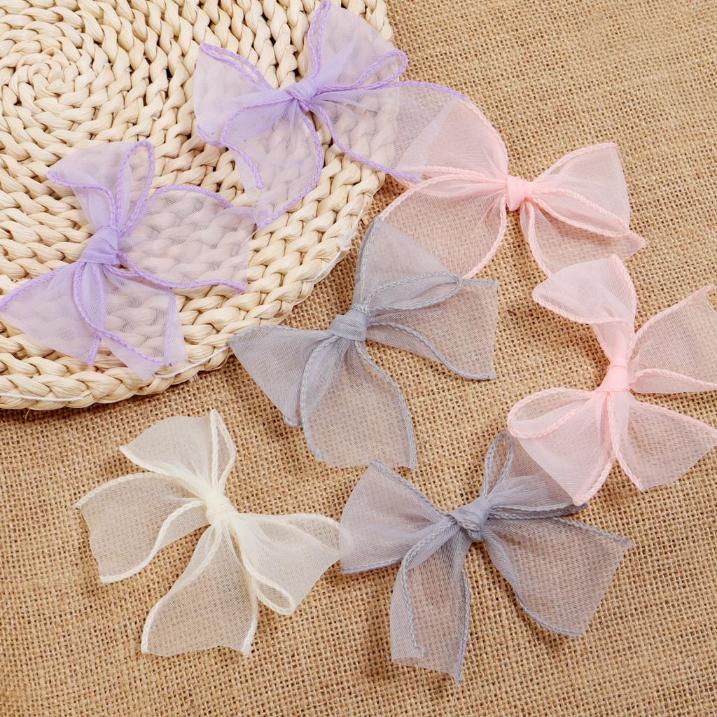 10pcs 8X8cm Fishtail Yarn Ribbon Bows Colorful Organza Bowknots For Wedding Party Headwear Bouquet Gifts Packaging Decoration