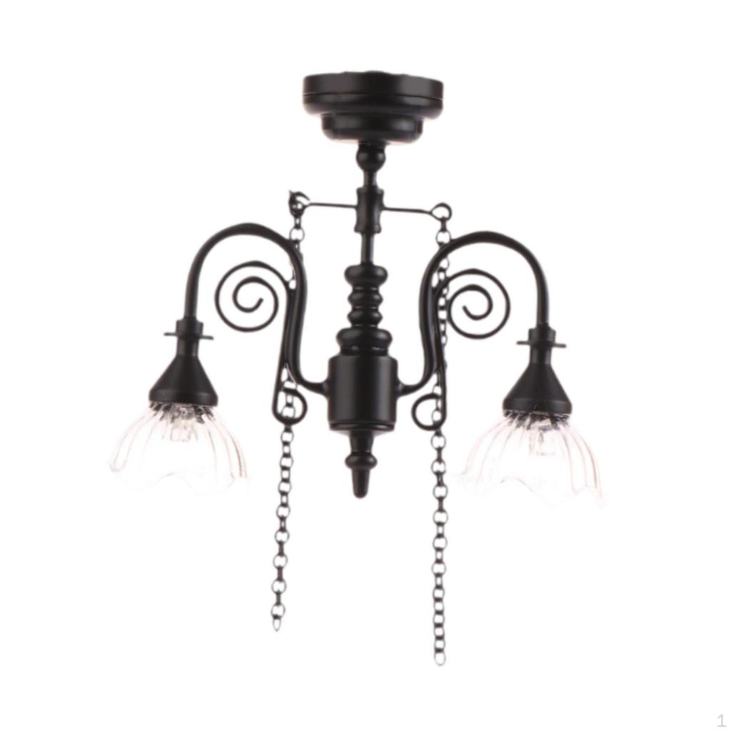 Dollhouse Chandelier Hanging Lamp Easy Installation DIY Supplies Handmade Miniature for
