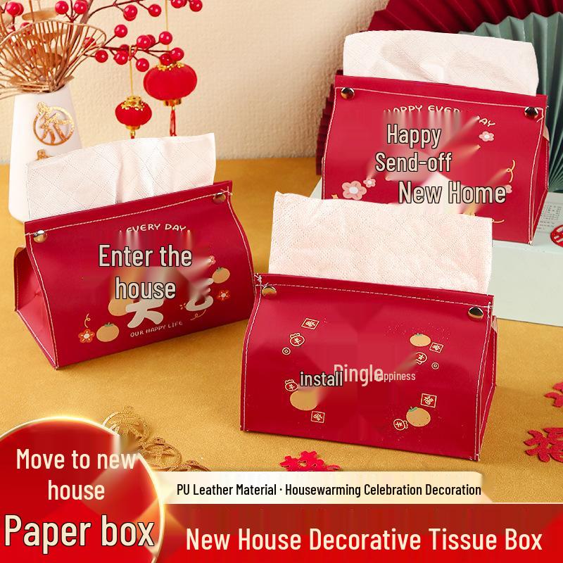 

Joyful Moving Tissue Box: New Chinese Style Festive Storage for Moving-In Ceremonies Moving into Prosperity