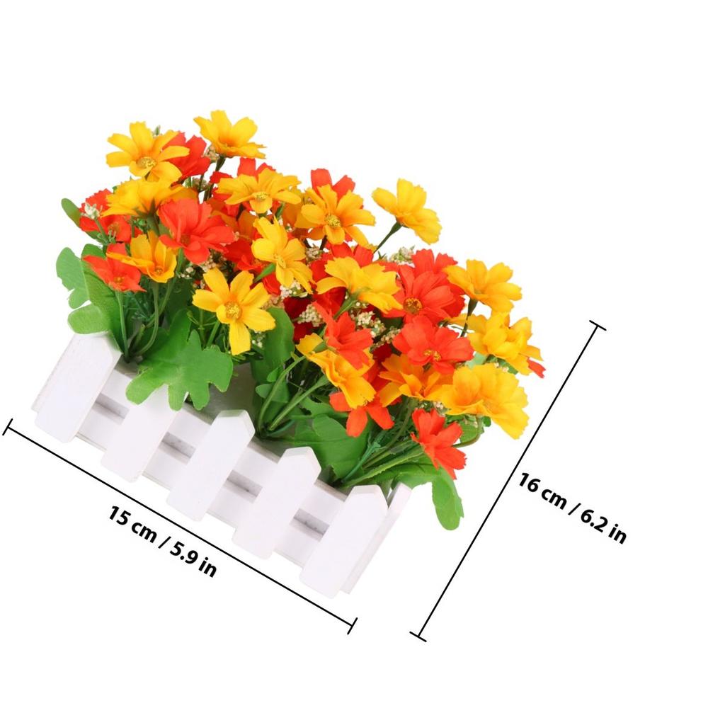 Artificial White Daisy Simulation Flower Realistic Lifelike Home Office Wedding Decoration Photography Props Fence Flower