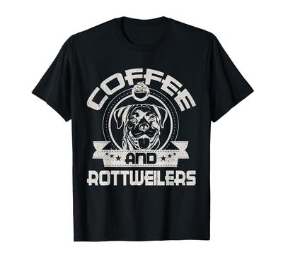 Kaffee und Rottweiler Kaffeetrinkender Hundebesitzer Liebhaber T-Shirt
