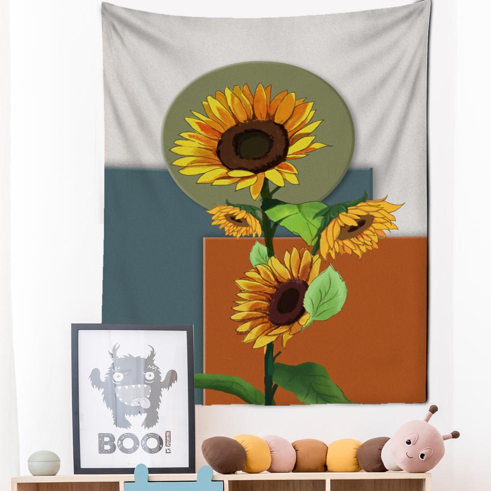 

Картина маслом гобелен настенный цветок богемный стиль Ins искусство хиппи тапиз современная девушка общежитие домашний декор 95x70cm