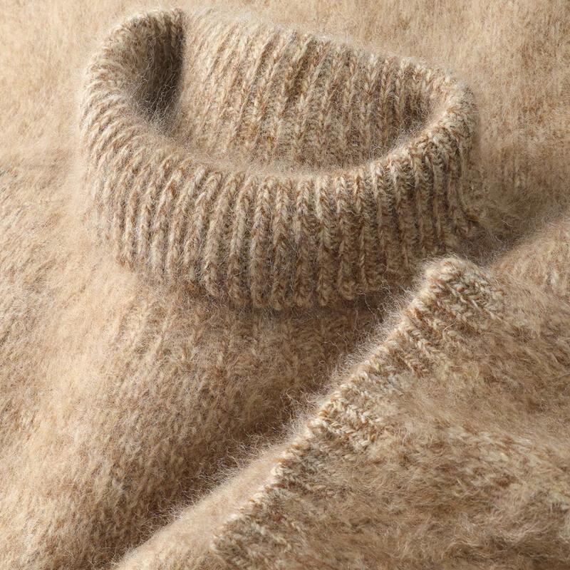 SNOWFLYING Women's Brushed High-Neck Cashmere Blend Sweater