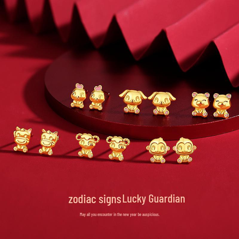 Teqia Zodiac Horse Earrings for Women - S925 Sterling Silver Chinese National Trend