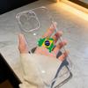 B-Brazil Brazilian Flag  Phone Case For iPhone 17 16 15 14 13 12 11 Mini Pro Max Plus Transparent Cover