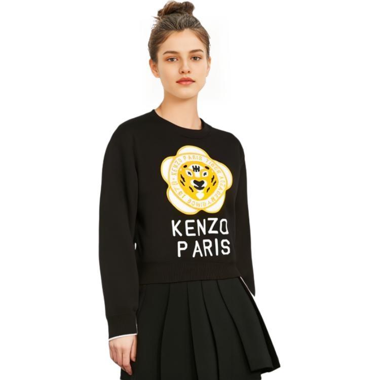 Kenzo Logo Embroidered Crewneck Knitted Jumper Women's FD62PU4263BB-99J