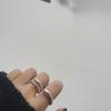 Unique Eyecatching And Open Double Ring In 925 Silver With Fashionable Gradient Design Women For