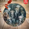 Coastal Jellyfish Metal Sign Round 2D Wall Art Ocean Themed Decor for Beach House Bedroom