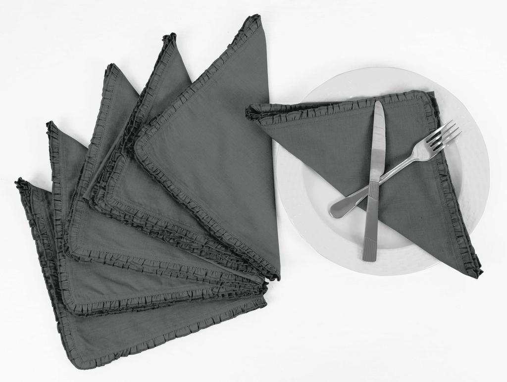 Vargottam Black Home Decor Parties Dinner Table Linen Re-Usable Napkins Set-Pack Of