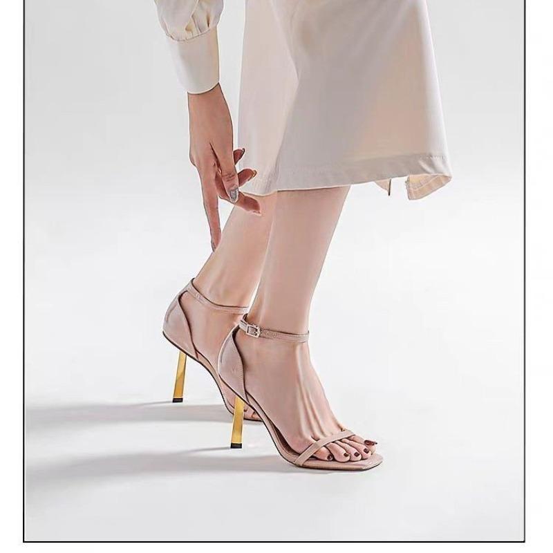 Fashion Women's High Heels 2025 New Sexy Thin High Heels Sandals Fashionable Leather Open Toe Comfortable Women's Shoes Zapatos De Mujer