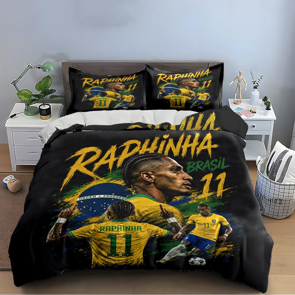 "Brazil Football Star Bedding" Bedding set (1 duvet cover, 2 pillowcases, duvet not included)