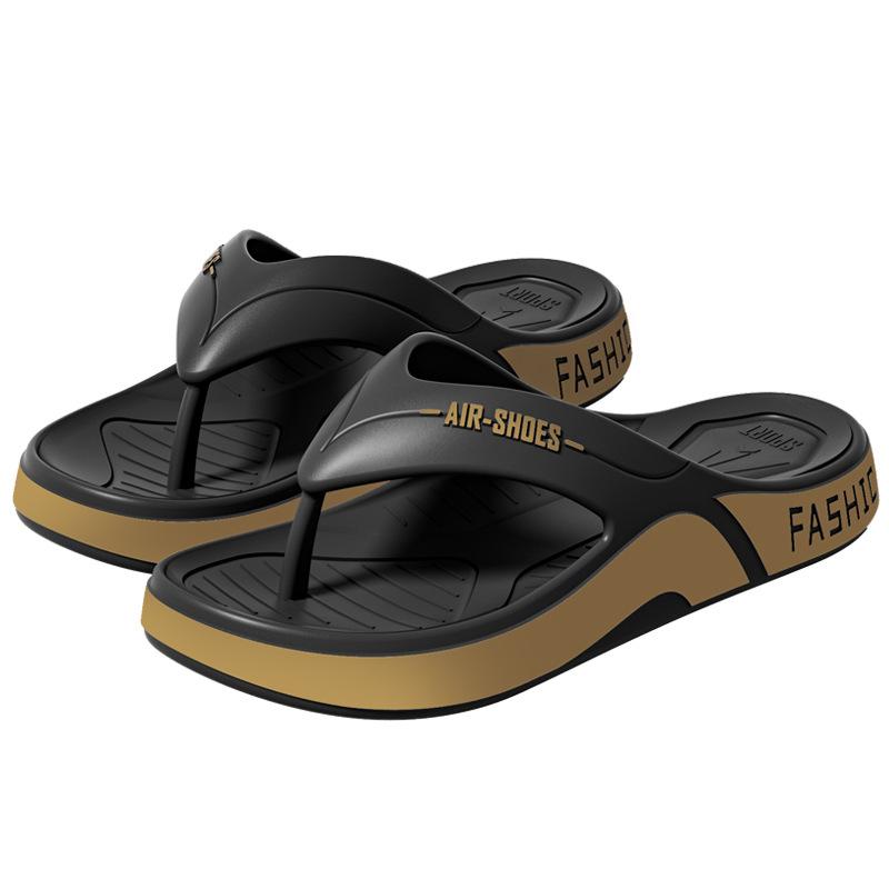 2025 casual fashion wear-resistant flip-flops men's summer soft bottom non-slip beach pinch foot cool slippers