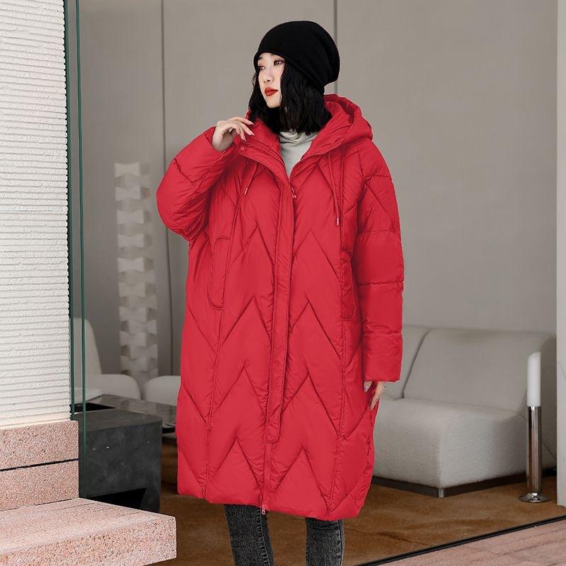 

Women s Winter Oversized Thick Retro Chinese Style Hooded Down Jacket XXXL красный