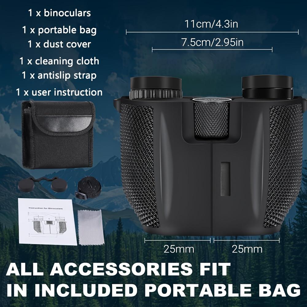 Binoculars 10X25 HD Mini Portable Telescope BAK4 FMC Coated Telescope Outdoor Bird Watching Hunting Travel Camping Sport Games