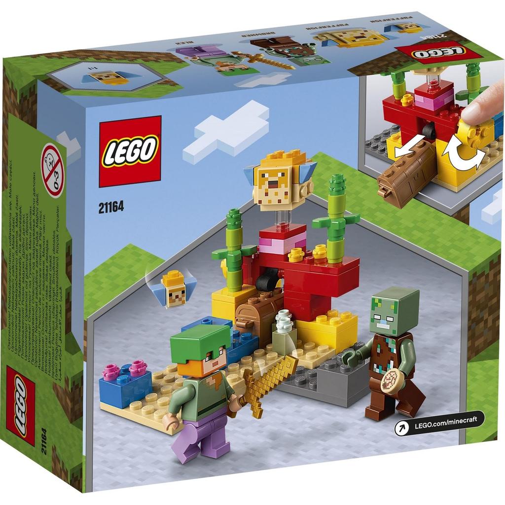 LEGO Minecraft Barriera Corallina 21164 Mattoncini Giocattolo Regalo Videogioco Oceano Ragazzi Ragazze Età 7+