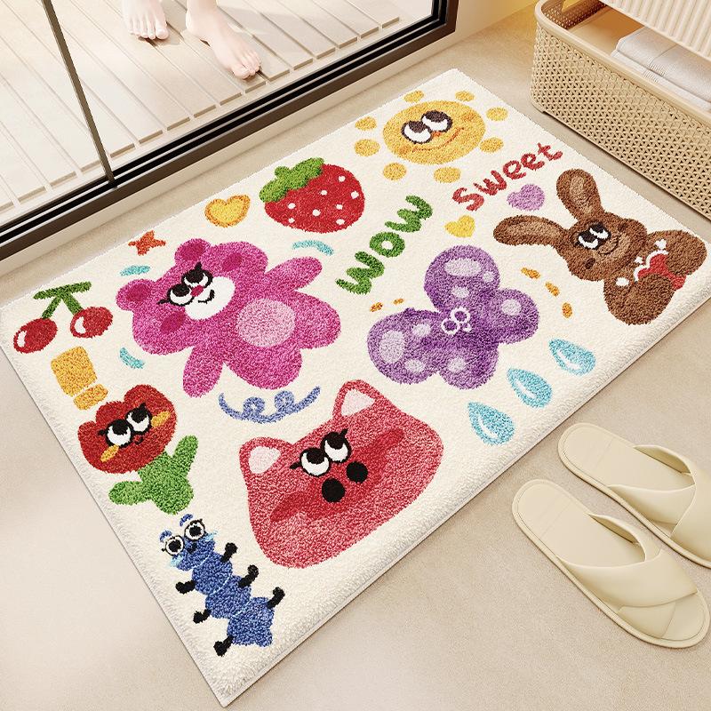 Cartoon Bathroom Floor Mat Absorbent Quick Drying Foot Mat Wear-resistant Toilet Anti Slip Mat