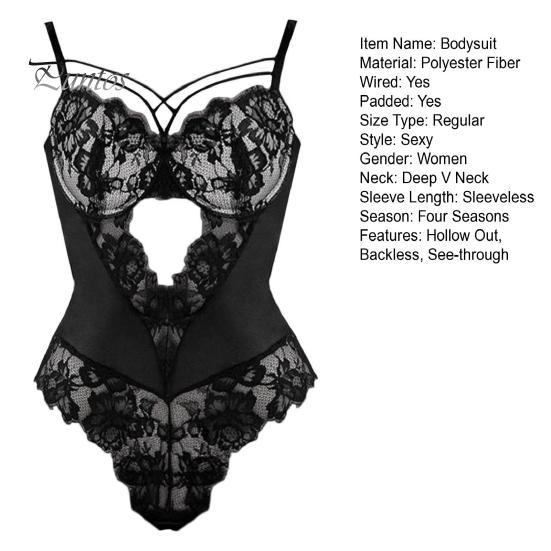 Sexy Lace Bodysuit Ultra-Thin See-Through No Pads or Underwire Elastic Material for Perfect Fit Ideal for Bedroom Daily Wear