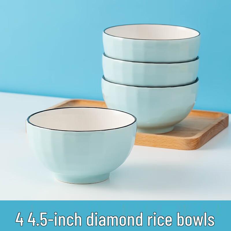 Zhishi Ceramic Diamond Bowls Set