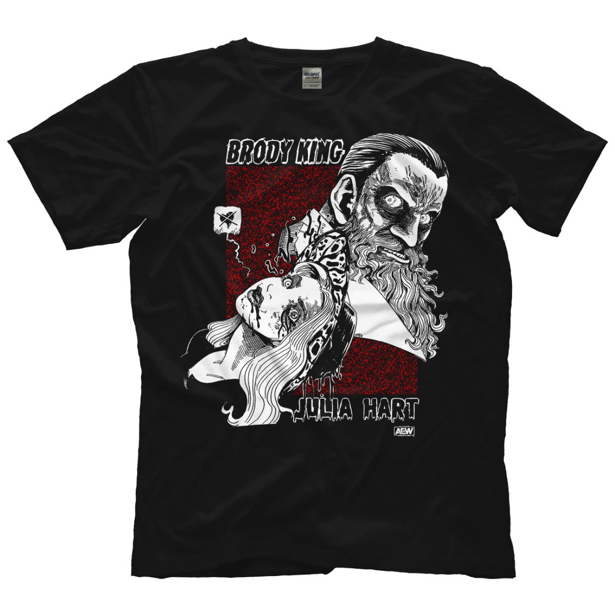 Brody King & Julia Hart - Twisted Fiction AEW Official T-Shirt S разноцветный