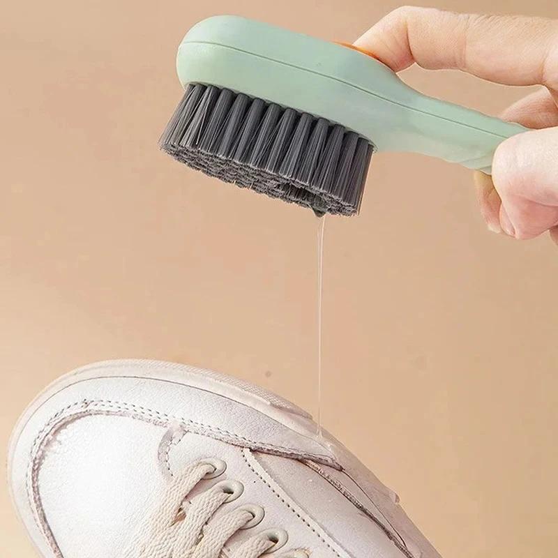 Multifunction Automatic Soap Liquid Adding Shoe Brush Soft-bristled Clothes Brush Clothing Board Soap Dispenser