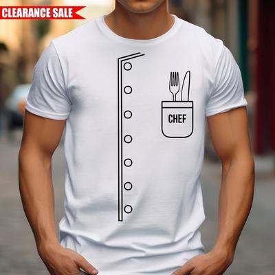 Chef T Shirt Printed Kitchen Costume Funny Cooking Food Gift Men 100% Cotton Top